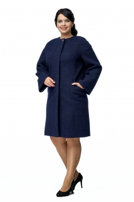 Длинное женское пальто из текстиля без воротника