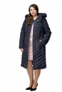 Женское пальто из текстиля с капюшоном, отделка песец 8010060-2