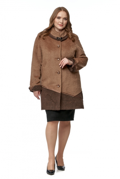 Женское пальто из текстиля с воротником 8016430