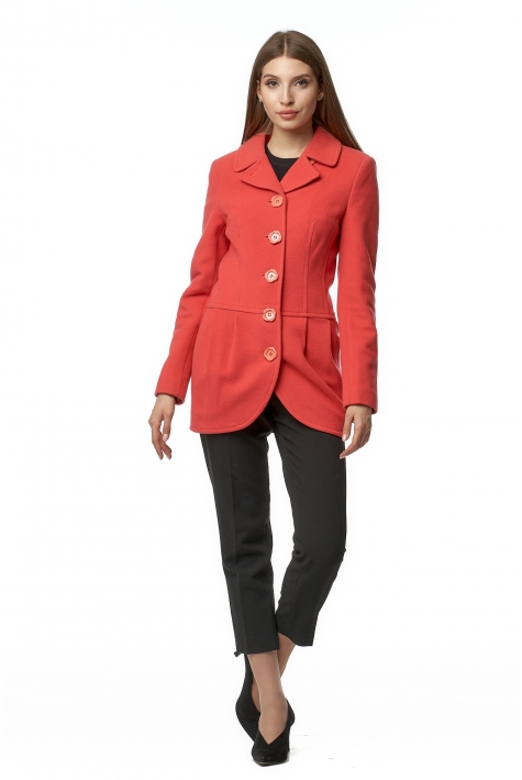 Женское пальто из текстиля с воротником 8017936