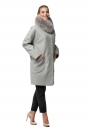 Женское пальто из текстиля с воротником, отделка песец 8019523