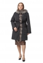 Женское пальто из текстиля с капюшоном, отделка лиса 8020918-2