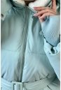 Пуховик женский из текстиля с капюшоном, отделка искусственный мех 8023860-7